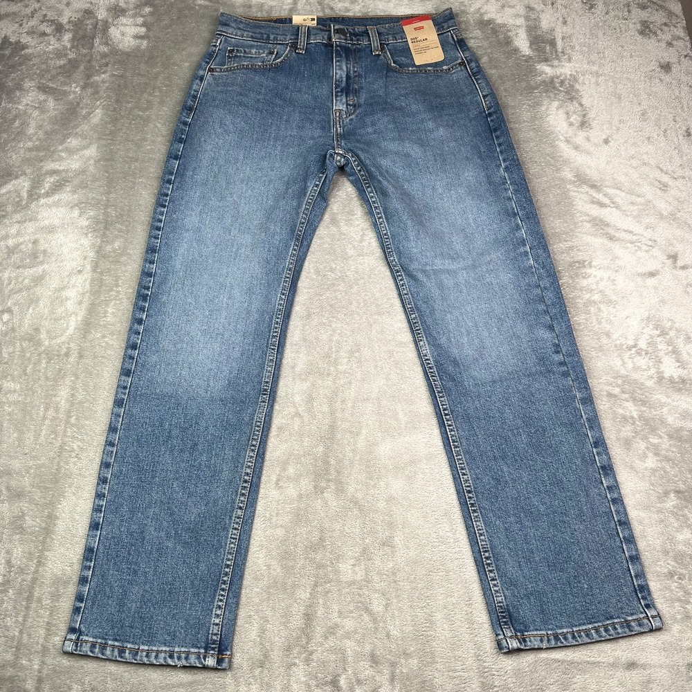 Levis 505 Jeans Men 30x30 Blue Straight Leg Medium Wash Western Cowboy Denim New